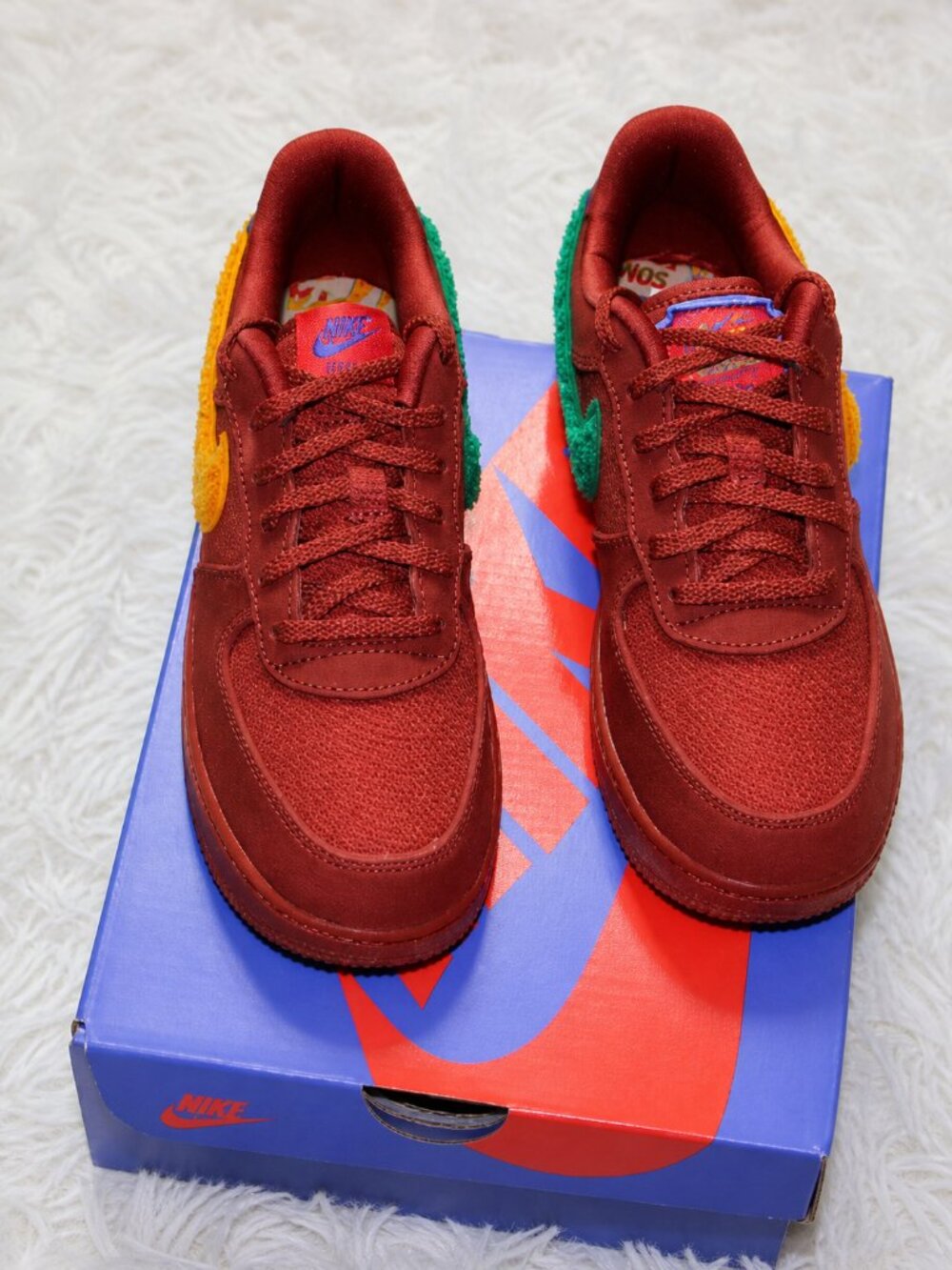 Nike Air Force 1 Low SP LHM La Familia Kids Size 3Y DX9285-600 Red Green New